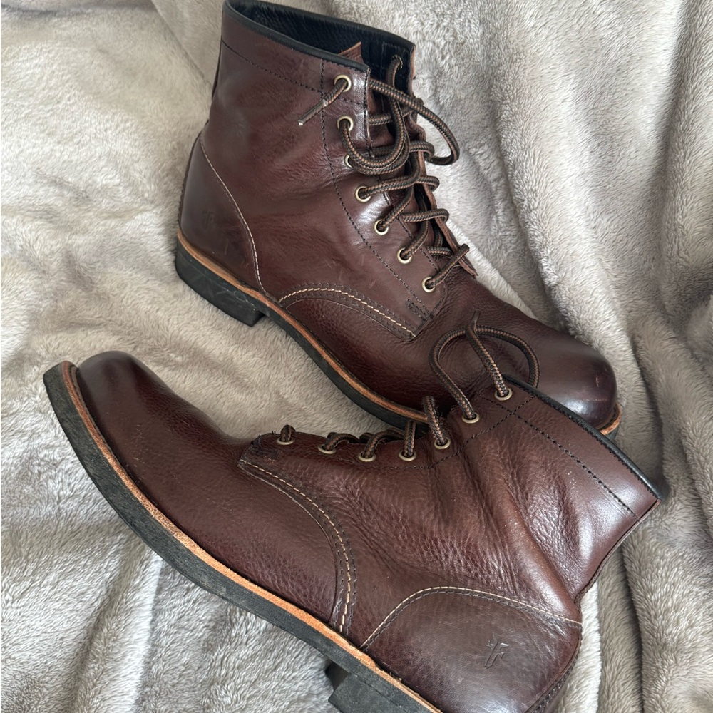 Men’s Frye Arkansas Mid Lace Leather Boots Size 12 - Picture 3 of 8